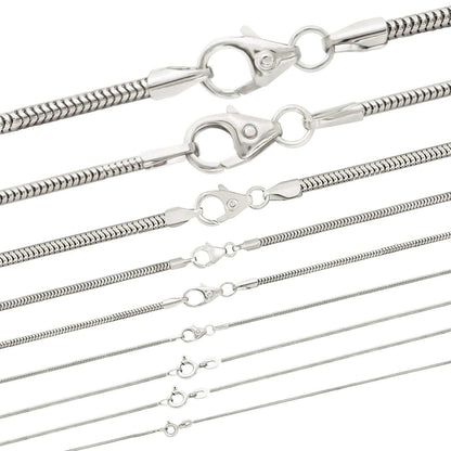 Silberkette Echt 925 Sterlingsilber Schlangenkette rund Silber Halskette - Damenkette Made in Germany - Firma Holzenplotz - Silberketten - Goldketten.de
