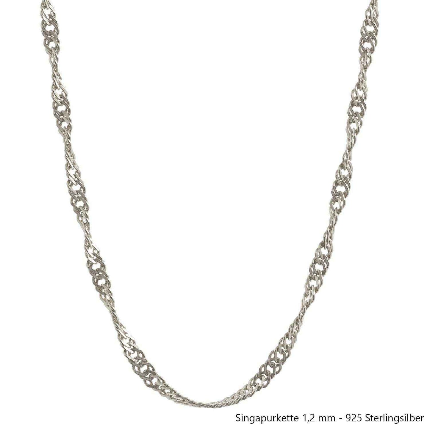 Silberkette Echt 925 Sterlingsilber Singapurkette Silber Halskette - Damenkette Made in Germany