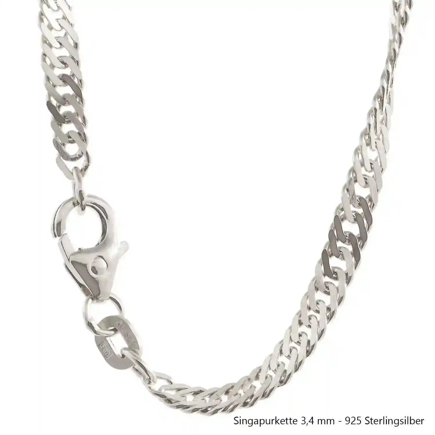Silberkette Echt 925 Sterlingsilber Singapurkette Silber Halskette - Damenkette Made in Germany