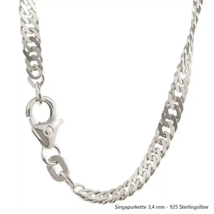 Silberkette Echt 925 Sterlingsilber Singapurkette Silber Halskette - Damenkette Made in Germany