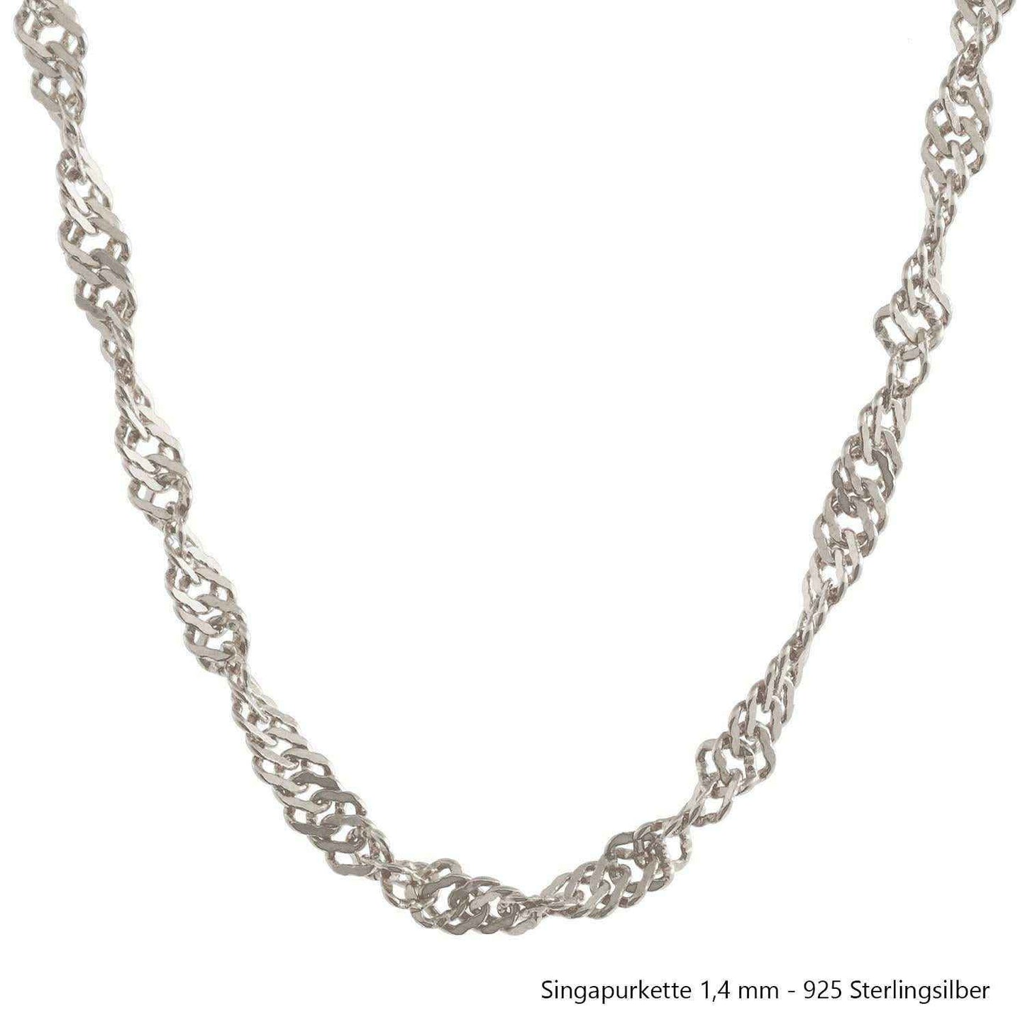 Silberkette Echt 925 Sterlingsilber Singapurkette Silber Halskette - Damenkette Made in Germany