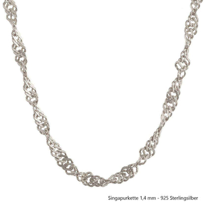 Silberkette Echt 925 Sterlingsilber Singapurkette Silber Halskette - Damenkette Made in Germany