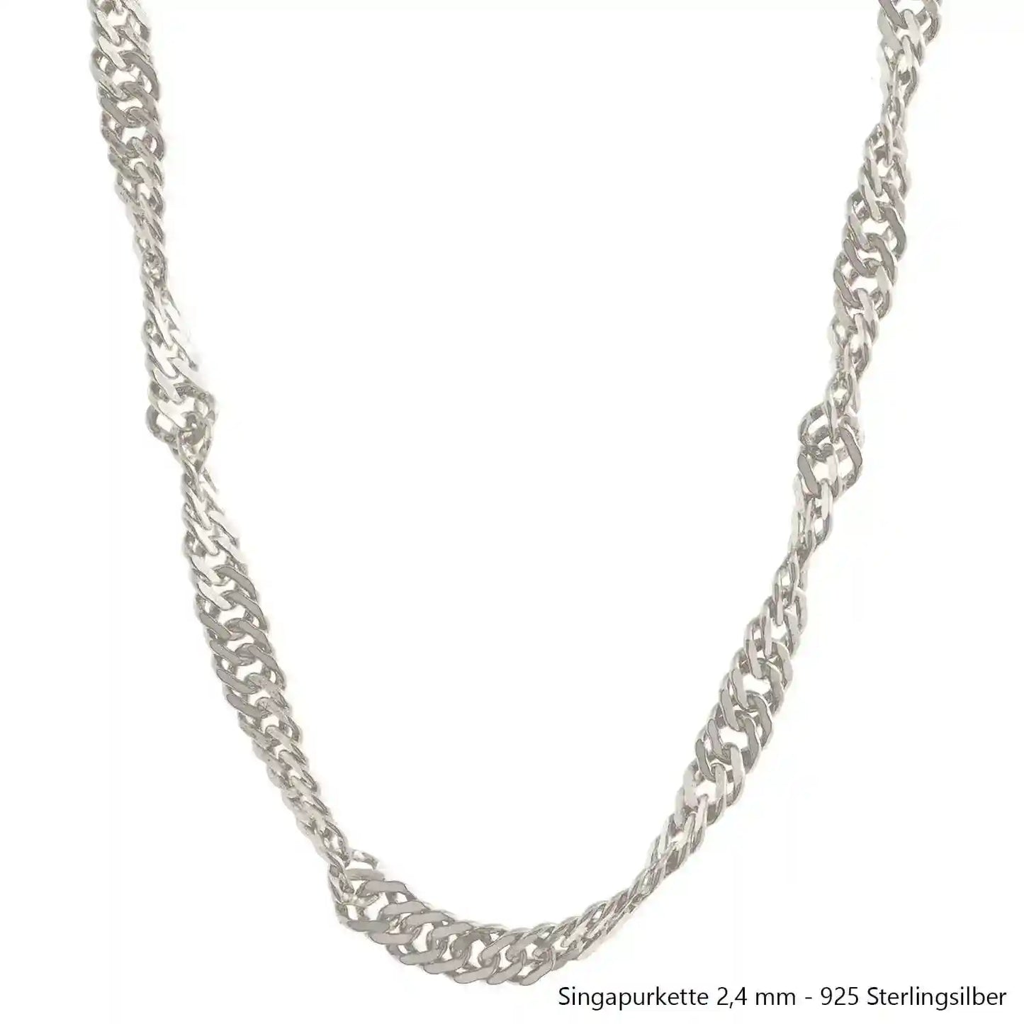 Silberkette Echt 925 Sterlingsilber Singapurkette Silber Halskette - Damenkette Made in Germany