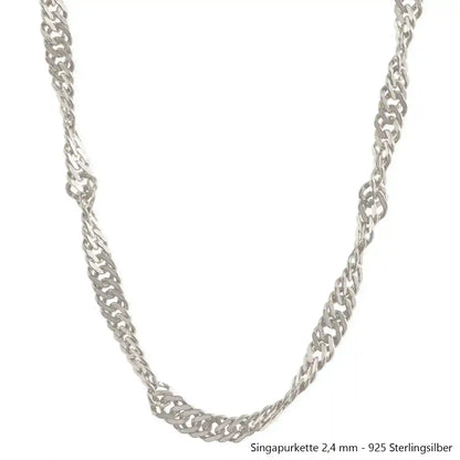 Silberkette Echt 925 Sterlingsilber Singapurkette Silber Halskette - Damenkette Made in Germany
