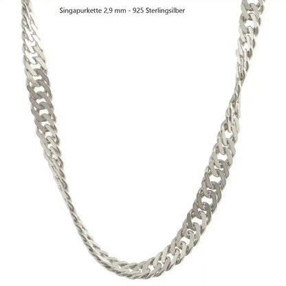 Silberkette Echt 925 Sterlingsilber Singapurkette Silber Halskette - Damenkette Made in Germany