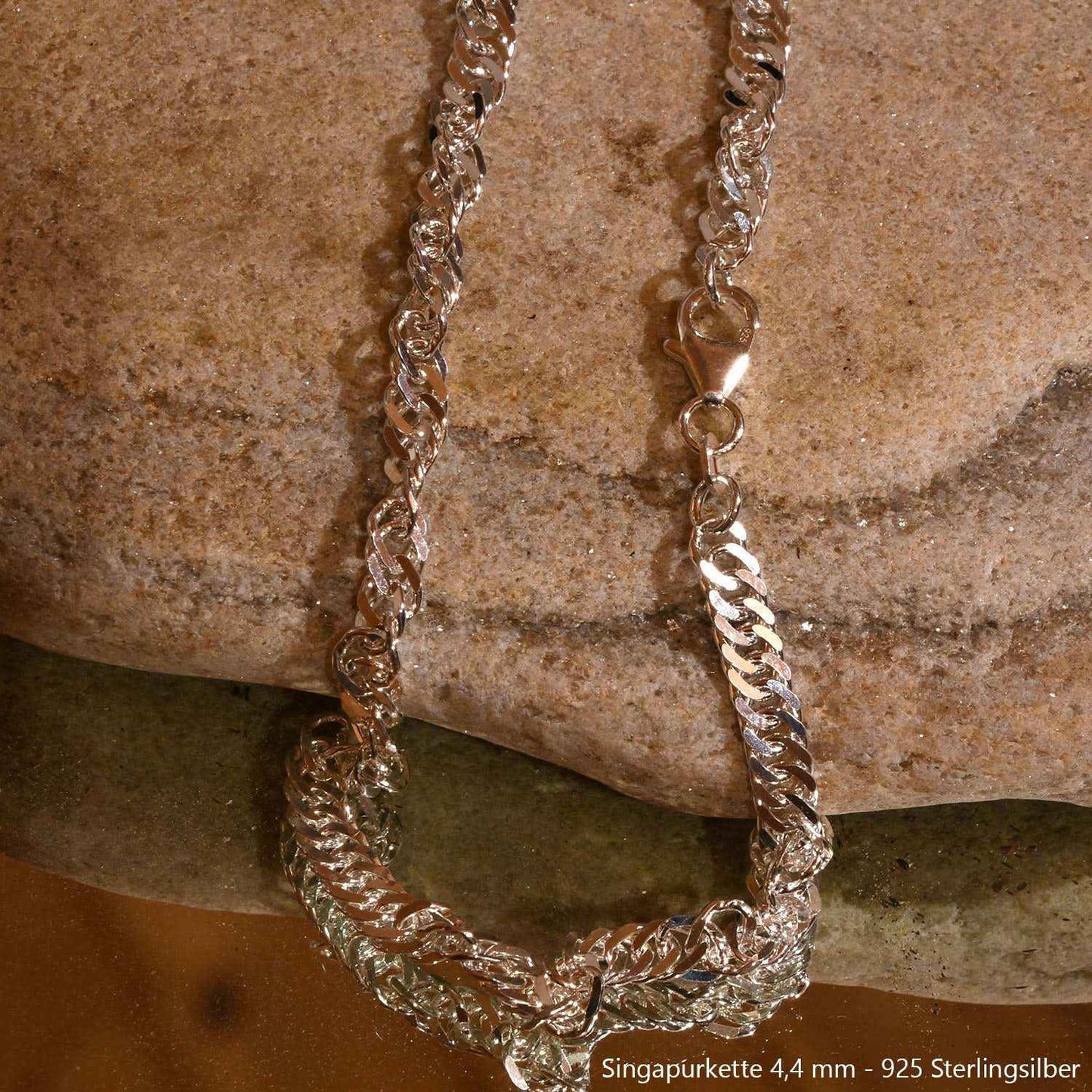 Silberkette Echt 925 Sterlingsilber Singapurkette Silber Halskette - Damenkette Made in Germany