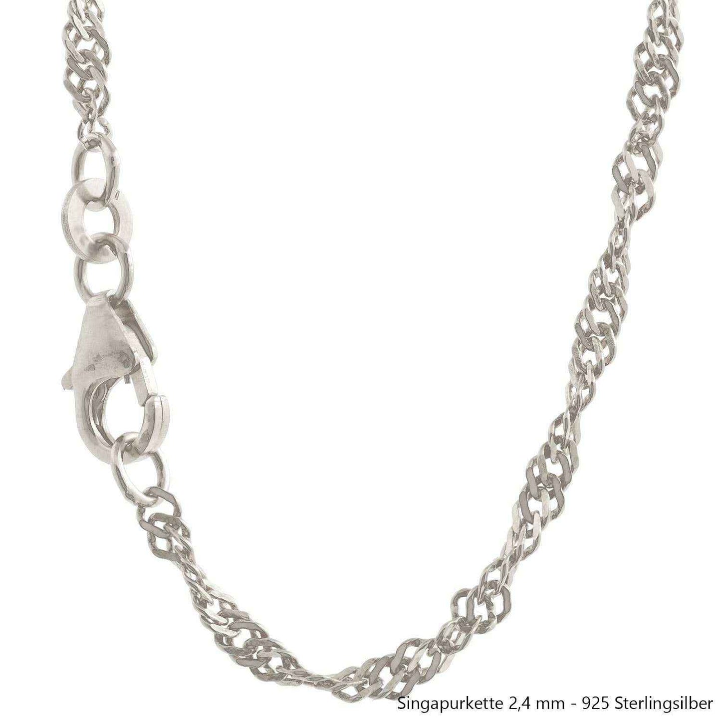 Silberkette Echt 925 Sterlingsilber Singapurkette Silber Halskette - Damenkette Made in Germany