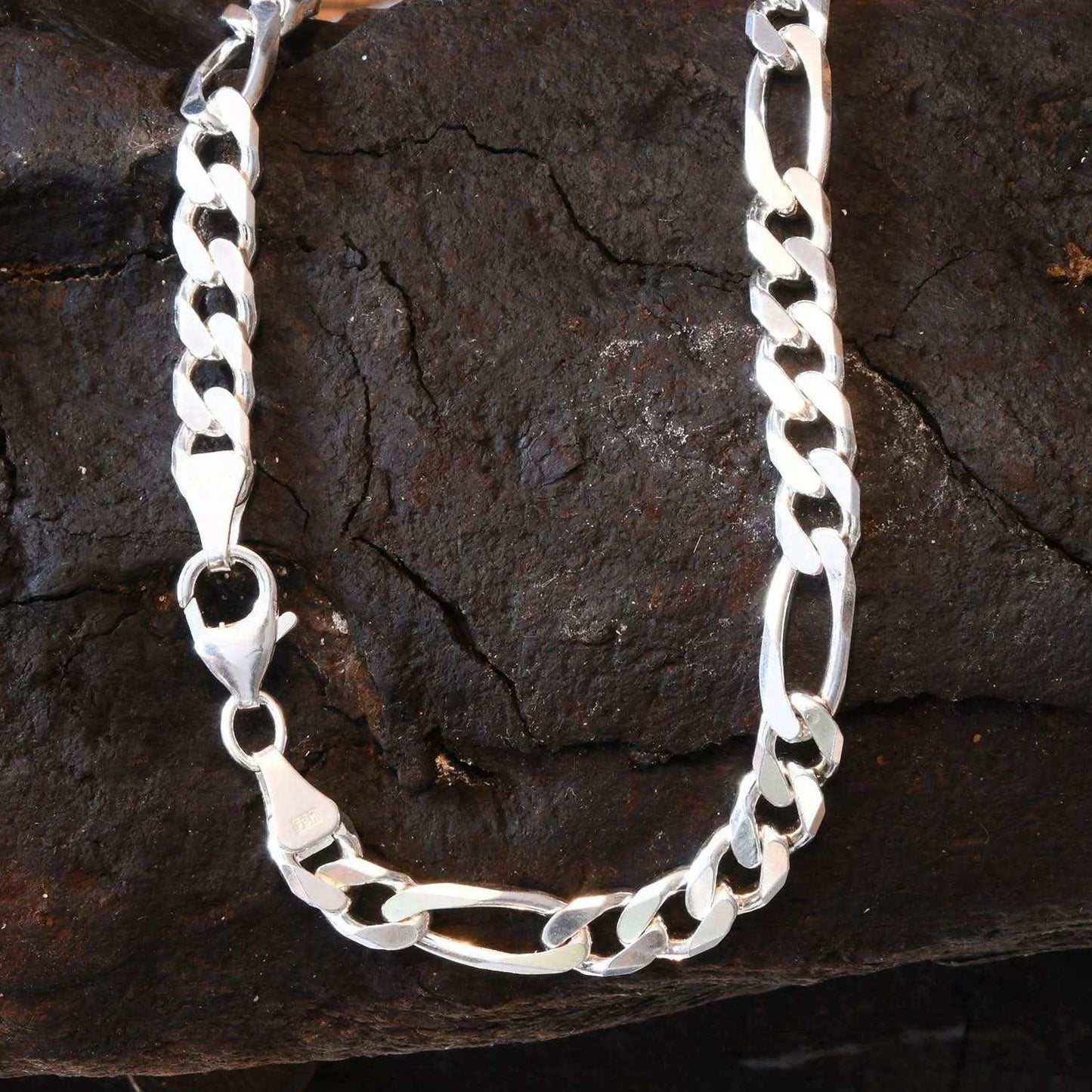 Silberkette Figarokette Breite 6,0mm - 925 Silber