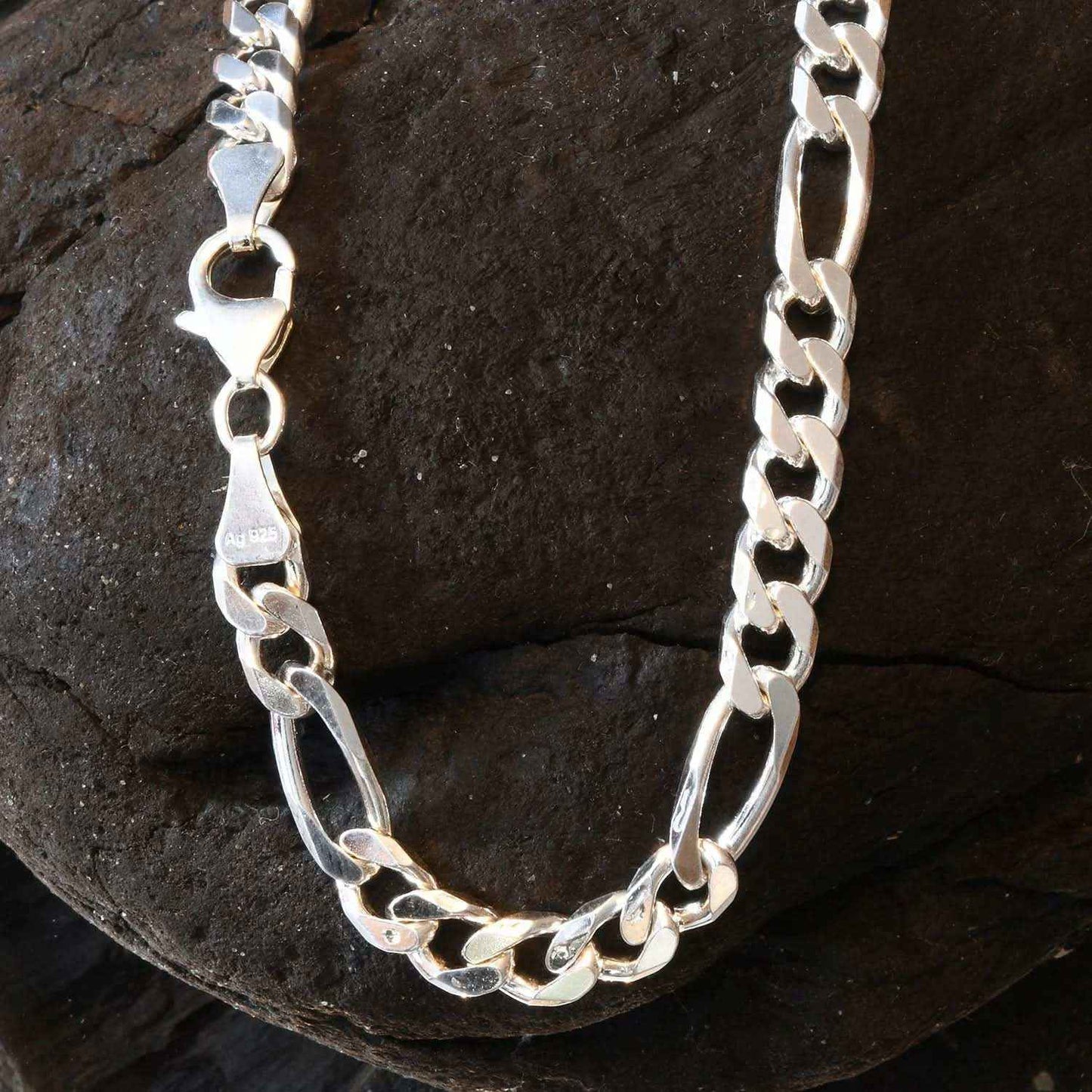 Silberkette Figarokette Breite 6,0mm - 925 Silber