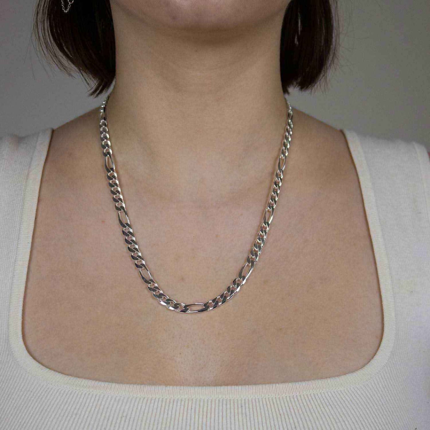 Silberkette Figarokette Breite 6,0mm - 925 Silber