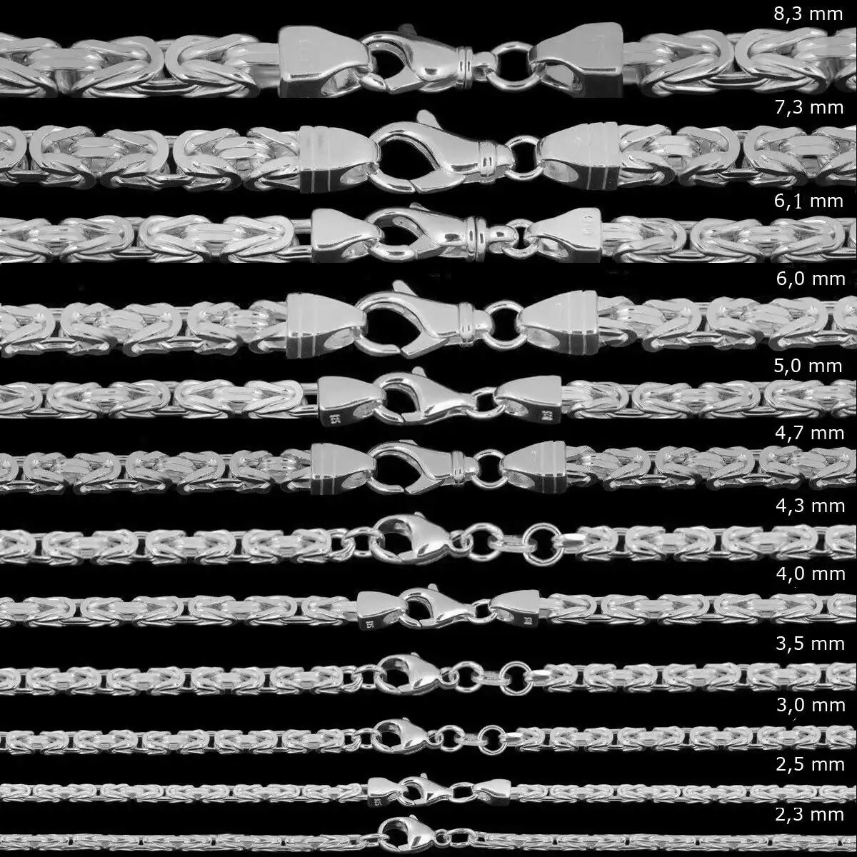 Silberkette Königskette Halsketten & Armketten echt 925 Sterlingsilber