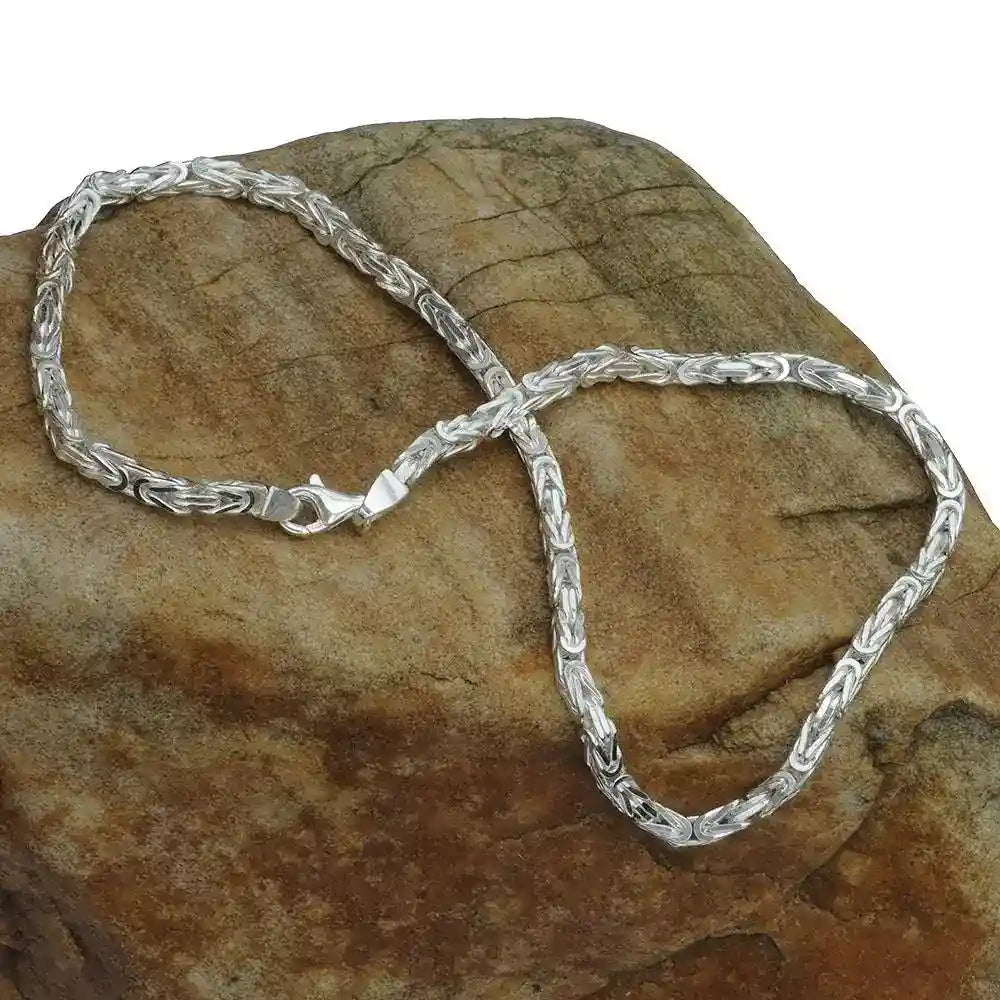 Silberkette Königskette Länge 65cm - Breite 3,9mm - 925 Silber - Firma Holzenplotz - Silberketten-Goldketten.de 
