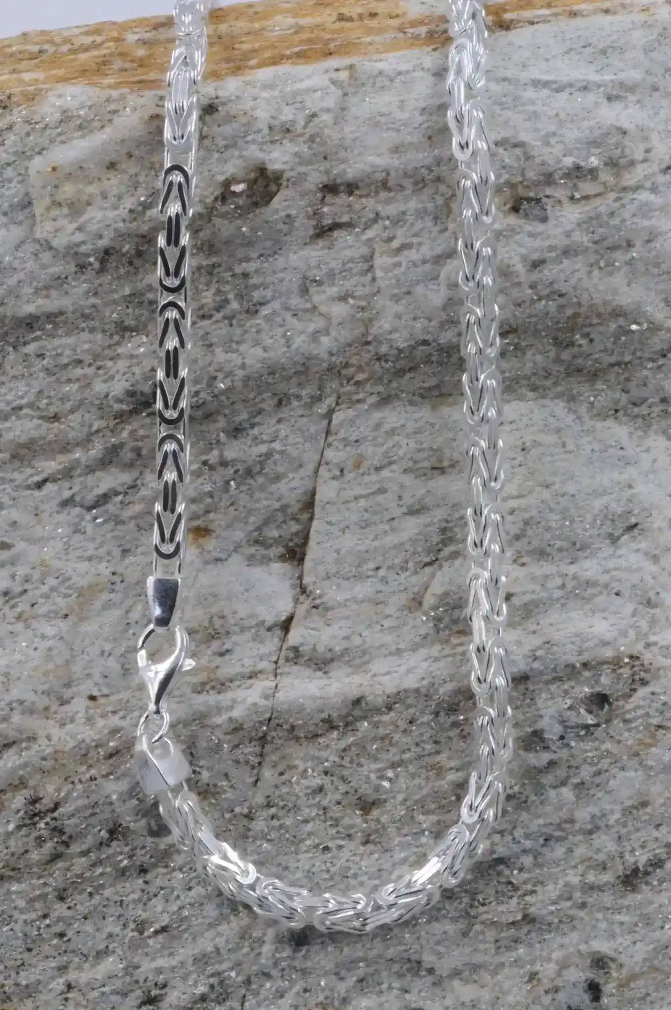 Silberkette Königskette Länge 65cm - Breite 3,9mm - 925 Silber - Firma Holzenplotz - Silberketten-Goldketten.de 
