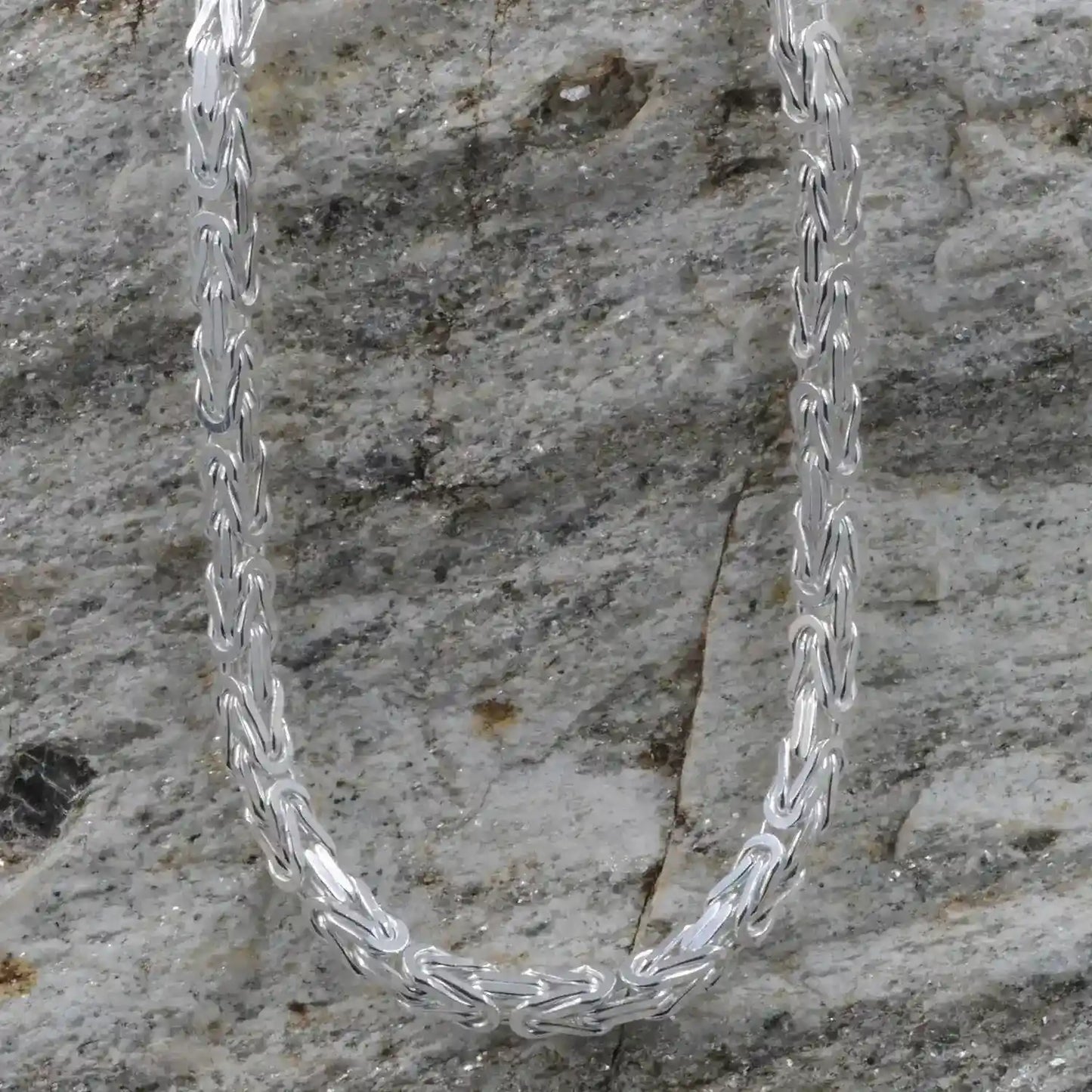 Silberkette Königskette Länge 65cm - Breite 3,9mm - 925 Silber - Firma Holzenplotz - Silberketten-Goldketten.de 