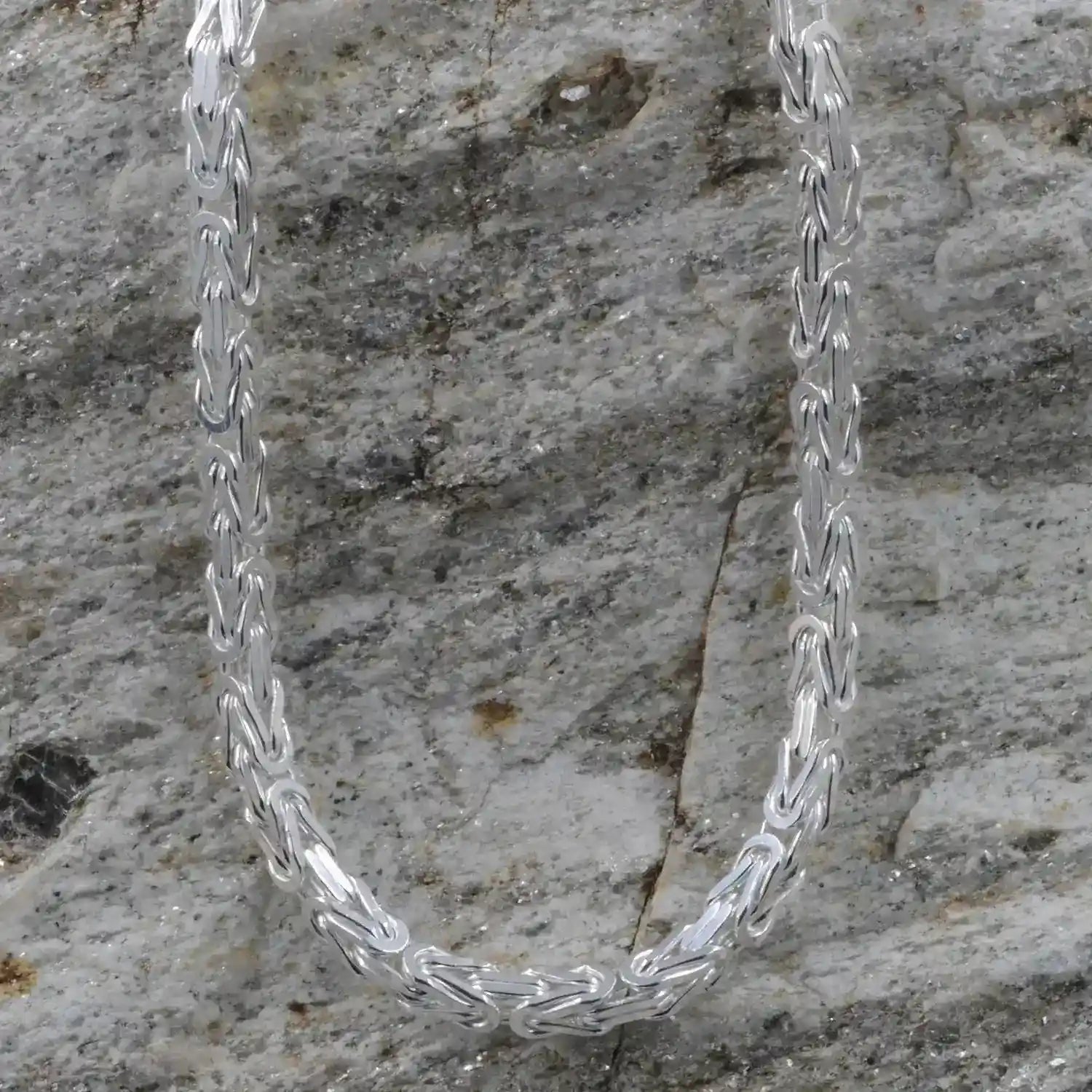 Silberkette Königskette Länge 65cm - Breite 3,9mm - 925 Silber - Firma Holzenplotz - Silberketten-Goldketten.de 