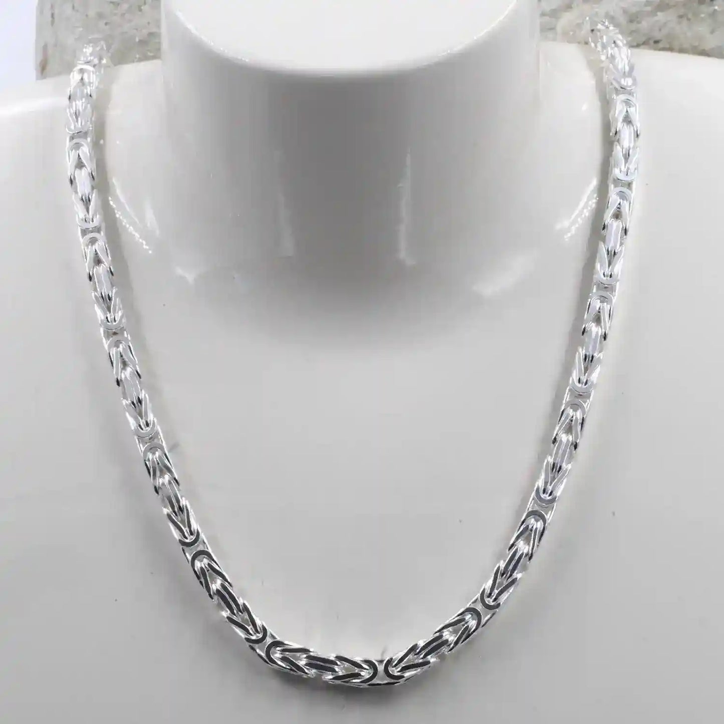 Silberkette Königskette Länge 65cm - Breite 3,9mm - 925 Silber - Firma Holzenplotz - Silberketten-Goldketten.de 