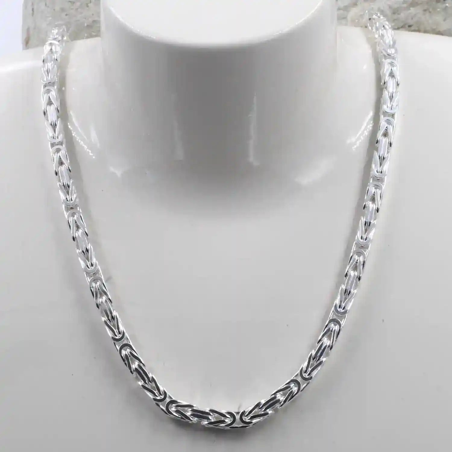 Silberkette Königskette Länge 65cm - Breite 3,9mm - 925 Silber - Firma Holzenplotz - Silberketten-Goldketten.de 