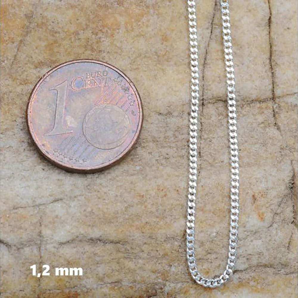 Silberkette Panzerkette Halskette Breite 1,2 mm echt massiv 925 Silber
