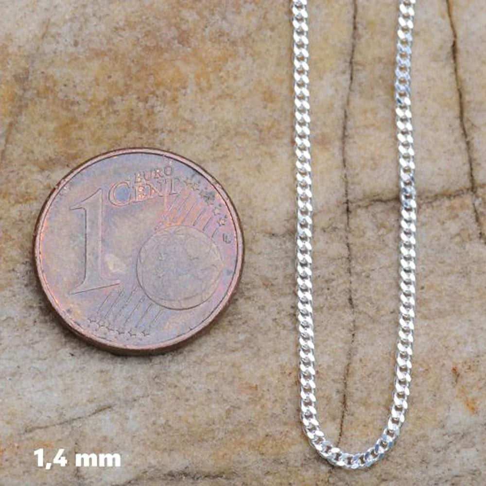 Silberkette Panzerkette Halskette Breite 1,4 mm echt massiv 925 Silber