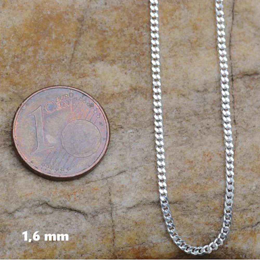 Silberkette Panzerkette Halskette Breite 1,6 mm echt massiv 925 Silber - Firma Holzenplotz - Silberketten-Goldketten.de 