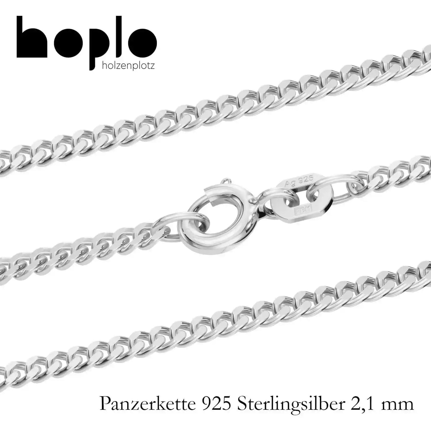 Silberkette Panzerkette Halskette Breite 2,1 mm echt massiv 925 Silber