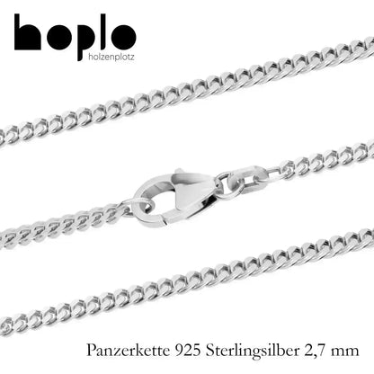 Silberkette Panzerkette Halskette Breite 2,7 mm echt massiv 925 Silber - Firma Holzenplotz - Silberketten-Goldketten.de 