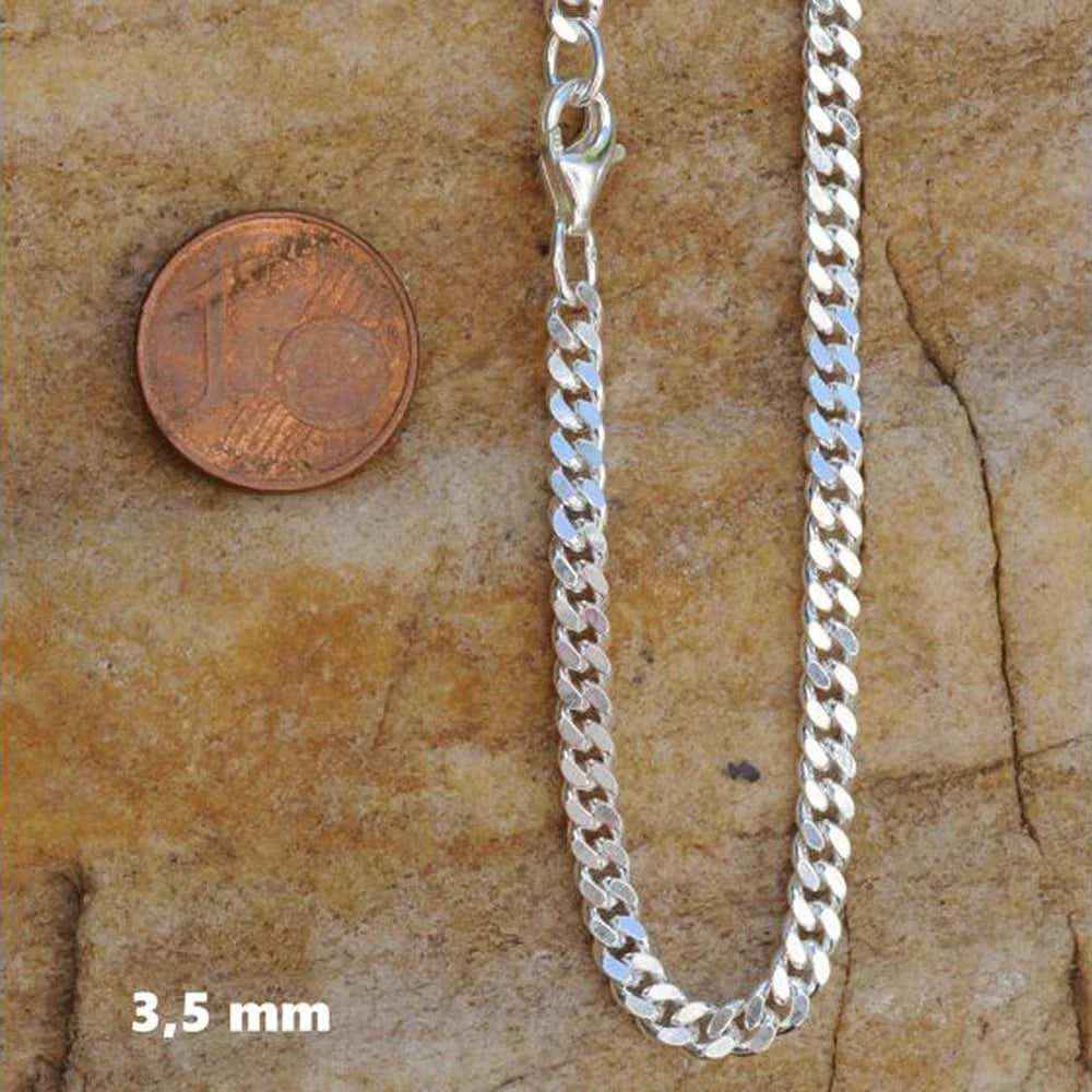 Silberkette Panzerkette Halskette Breite 3,5 mm echt massiv 925 Silber - Firma Holzenplotz - Silberketten-Goldketten.de 