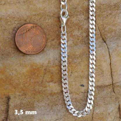 Silberkette Panzerkette Halskette Breite 3,5 mm echt massiv 925 Silber - Firma Holzenplotz - Silberketten-Goldketten.de 