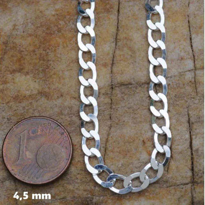 Silberkette Panzerkette Halskette Breite 4,5 mm echt massiv 925 Silber - Firma Holzenplotz - Silberketten-Goldketten.de 