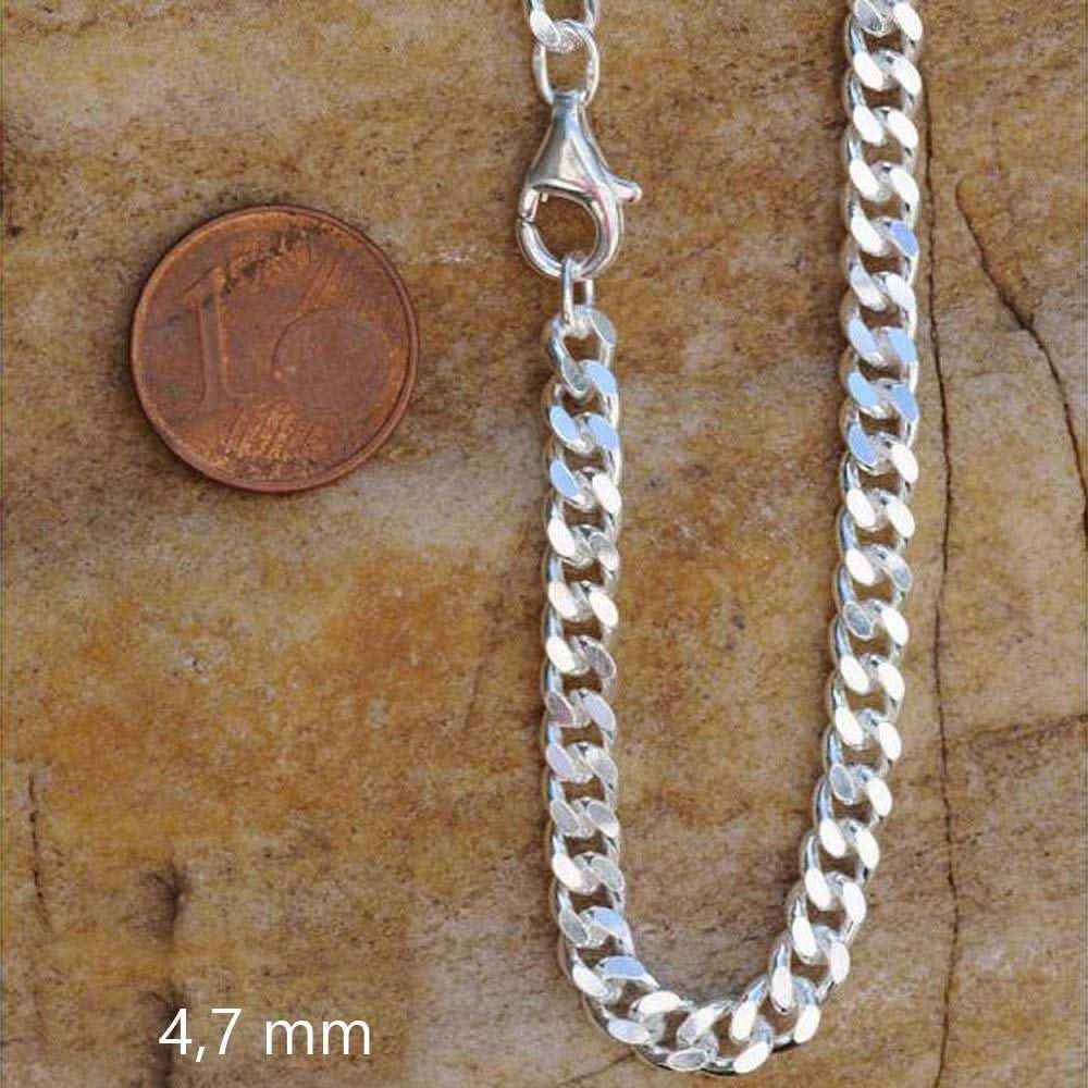 Silberkette Panzerkette Halskette Breite 4,7 mm echt massiv 925 Silber - Firma Holzenplotz - Silberketten-Goldketten.de 
