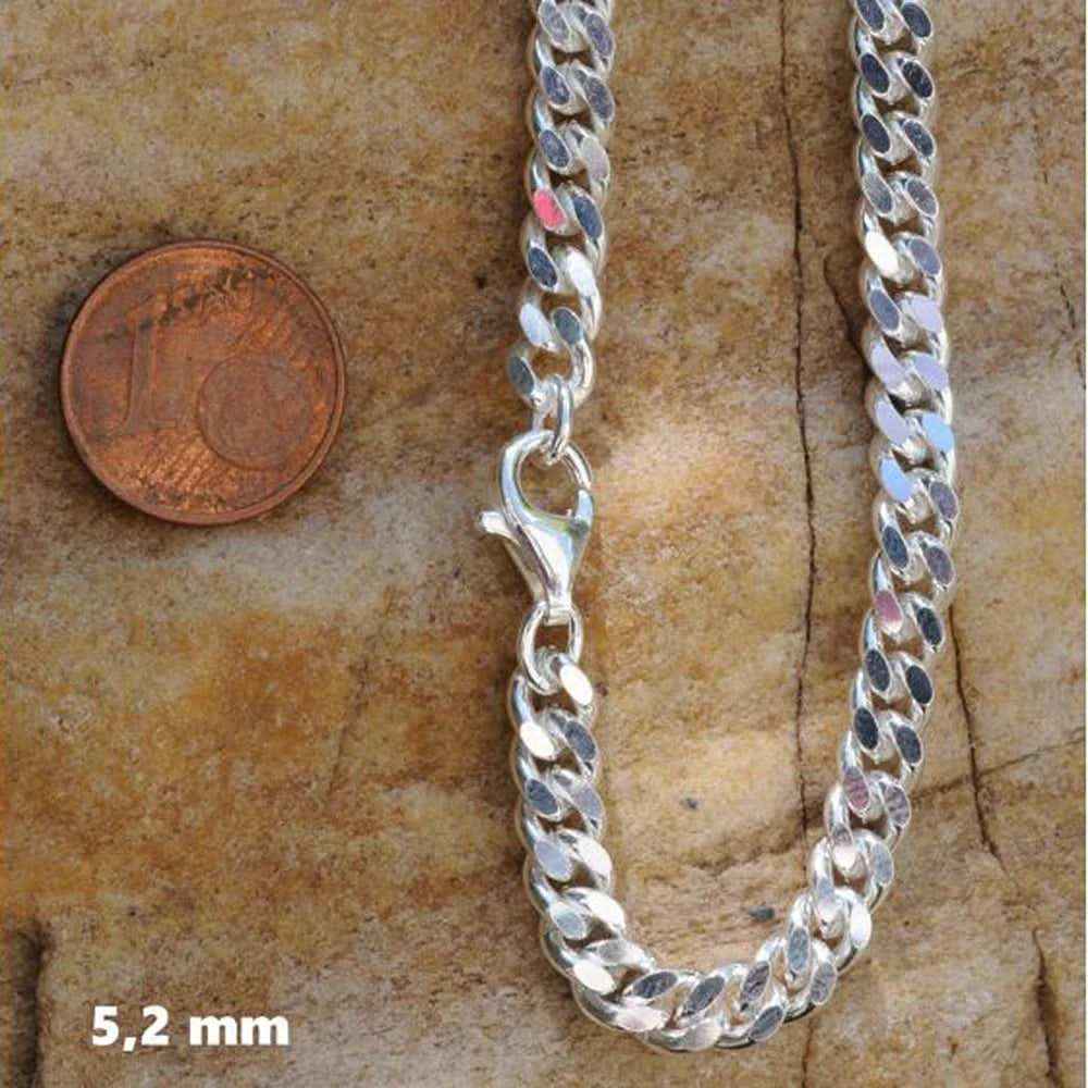 Silberkette Panzerkette Halskette Breite 5,2 mm echt massiv 925 Silber - Firma Holzenplotz - Silberketten-Goldketten.de 