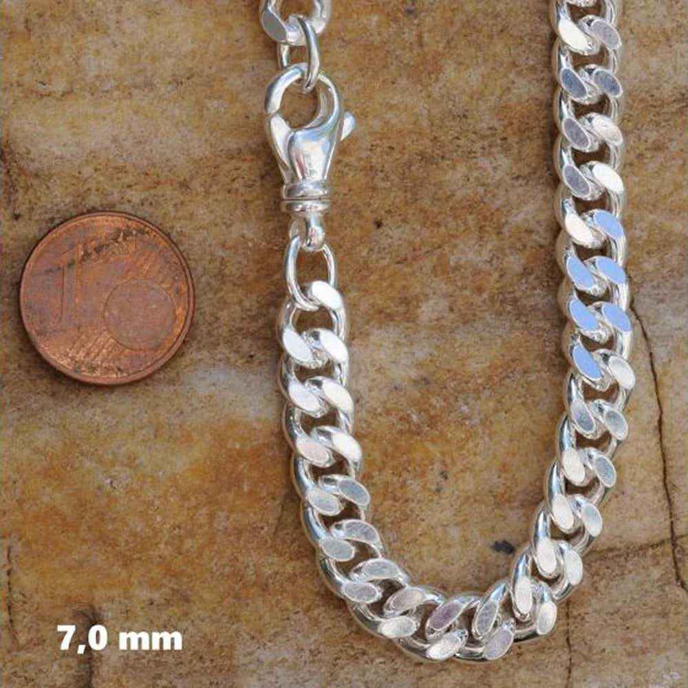 Silberkette Panzerkette Halskette Breite 7,0 mm echt massiv 925 Silber - Firma Holzenplotz - Silberketten-Goldketten.de 