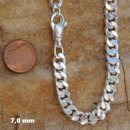 Silberkette Panzerkette Halskette Breite 7,0 mm echt massiv 925 Silber - Firma Holzenplotz - Silberketten-Goldketten.de 