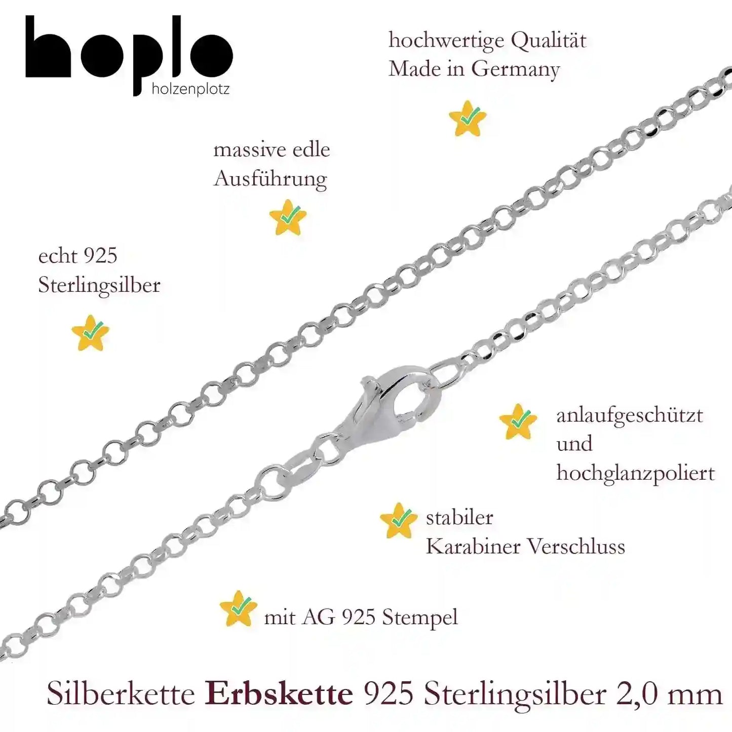 Silberketten Halsketten - echt 925 Sterlingsilber - Made in Germany - Firma Holzenplotz - Silberketten-Goldketten.de 