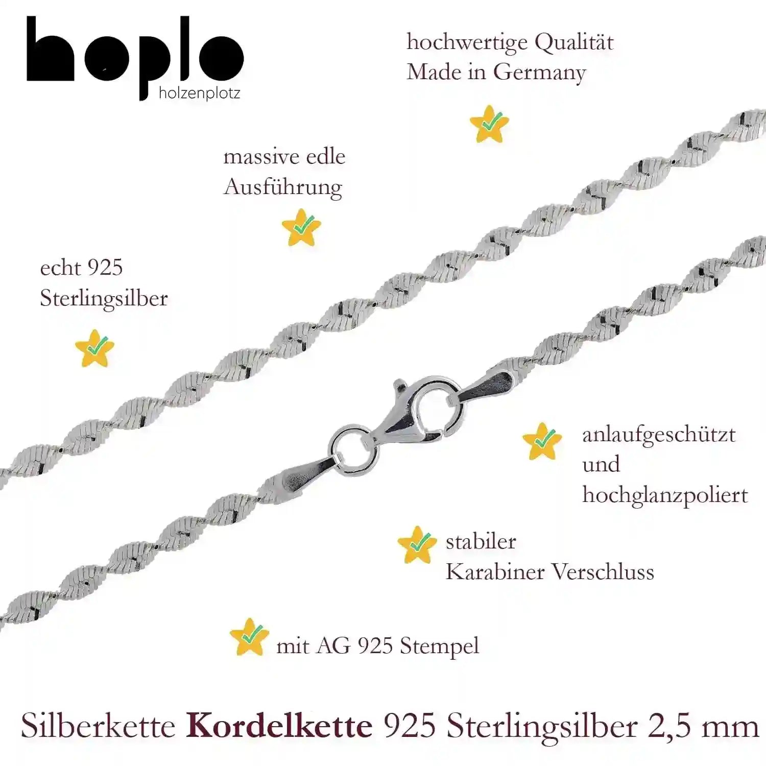 Silberketten Halsketten - echt 925 Sterlingsilber - Made in Germany - Firma Holzenplotz - Silberketten-Goldketten.de 