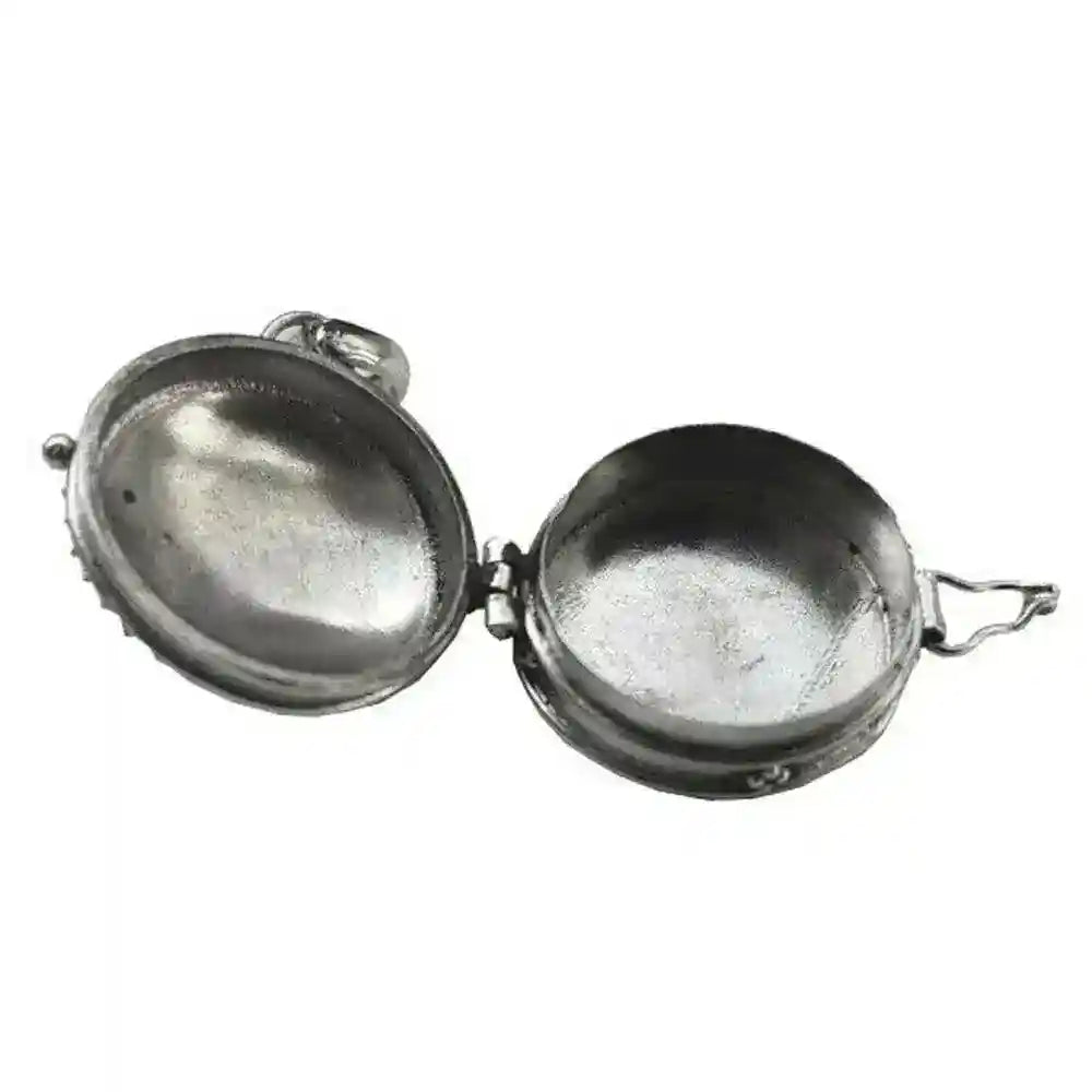 Silbermedaillon rund mit Granat  Anhänger 925er Silber 27x21mm