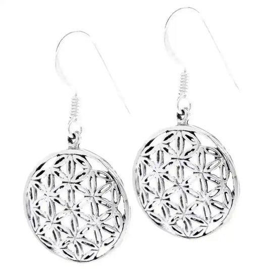 Silberohrhänger Die Blume des Lebens Schmuck Silber Blume des Lebens 3 - Firma Holzenplotz - Silberketten-Goldketten.de 
