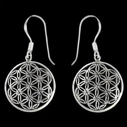 Silberohrhänger Die Blume des Lebens Schmuck Silber Blume des Lebens 3 - Firma Holzenplotz - Silberketten-Goldketten.de 