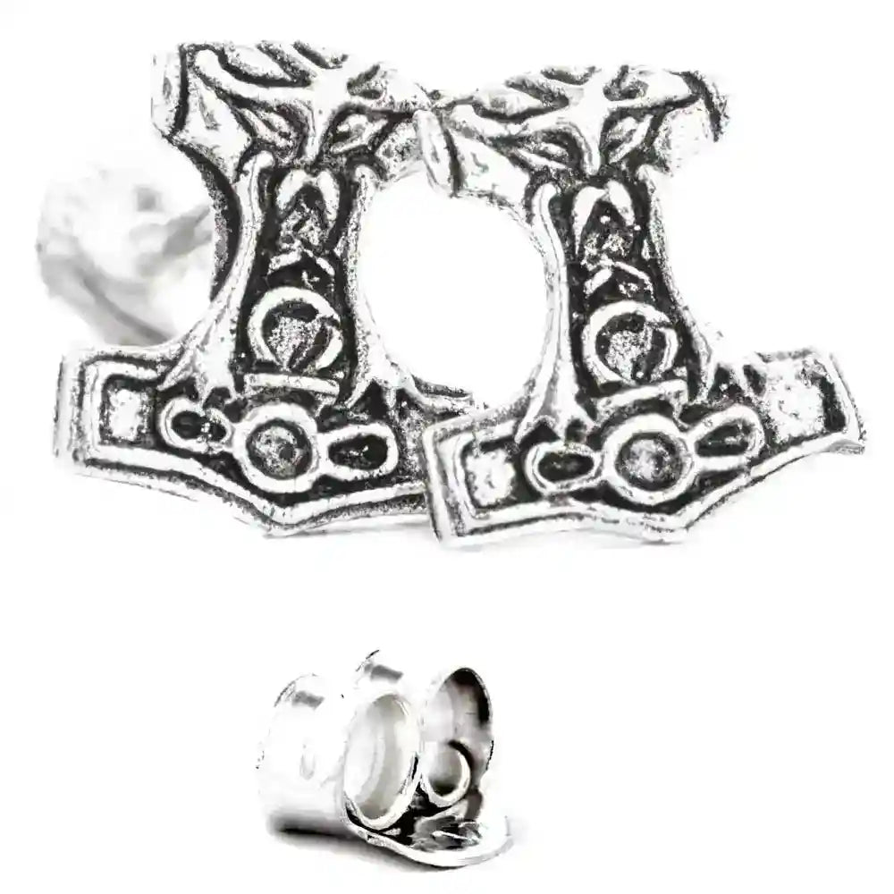 Silberohrstecker Thors Hammer 925er Silber Schmuck