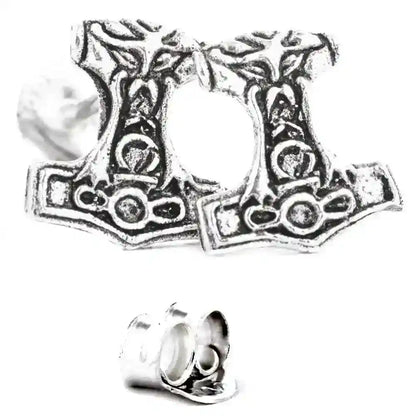 Silberohrstecker Thors Hammer 925er Silber Schmuck