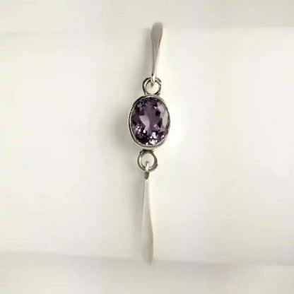 Simplistic, Armreifen mit Stein Amethyst 925-Silber