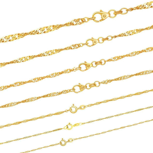 Singapurkette Halskette 333 - 8 Karat Gold Auswahl - Firma Holzenplotz - Silberketten-Goldketten.de 