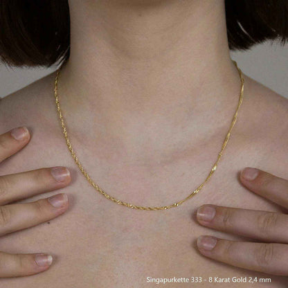 Singapurkette Halskette  333 - 8 Karat Gold Auswahl