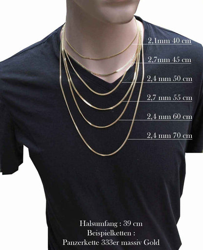 Singapurkette Halskette  333 - 8 Karat Gold Auswahl