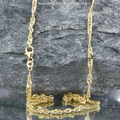 Singapurkette Halskette  333 - 8 Karat Gold Auswahl