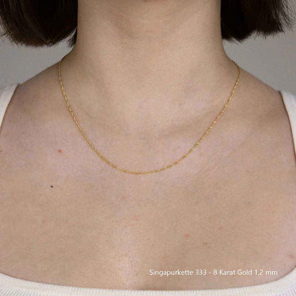 Singapurkette Halskette  333 - 8 Karat Gold Auswahl