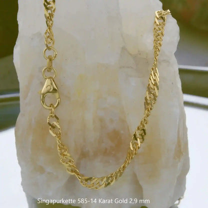 Singapurkette Halskette  585 - 14 Karat Gold Auswahl