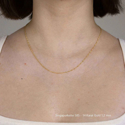 Singapurkette Halskette  585 - 14 Karat Gold Auswahl