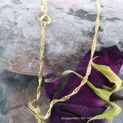 Singapurkette Halskette  585 - 14 Karat Gold Auswahl