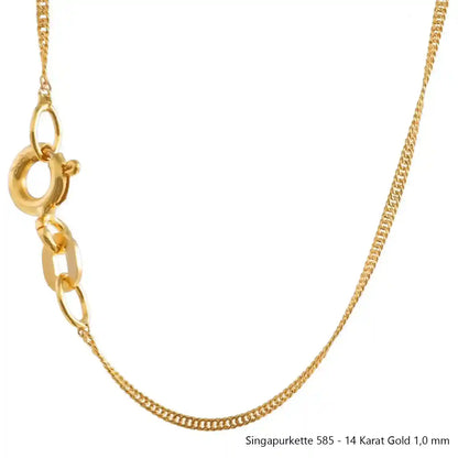 Singapurkette Halskette  585 - 14 Karat Gold Auswahl